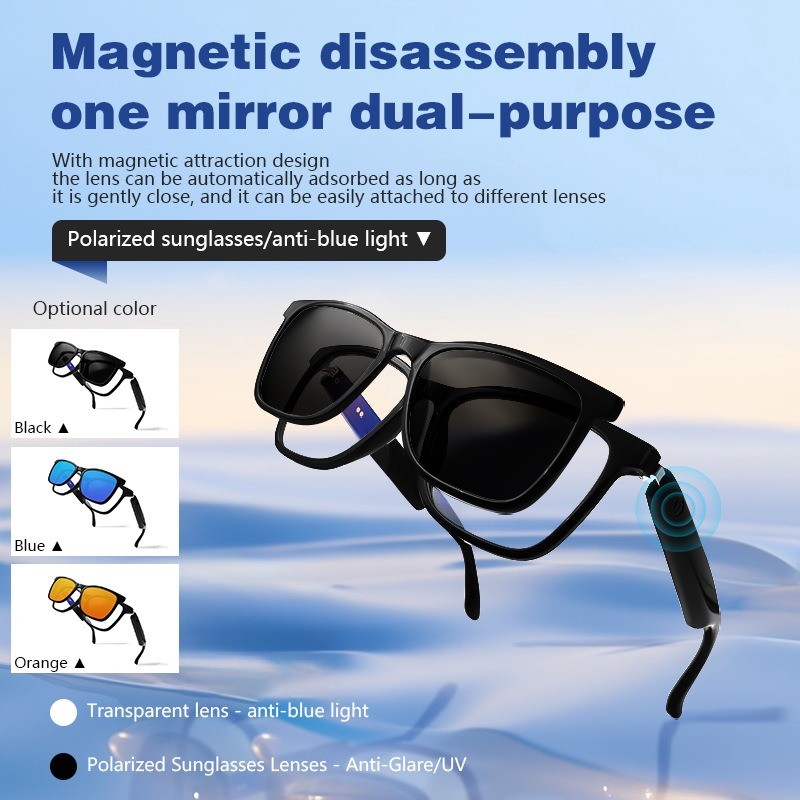 Smart Glasses Headset Wireless Bluetooth Sunglasses Outdoor Sport Music Call