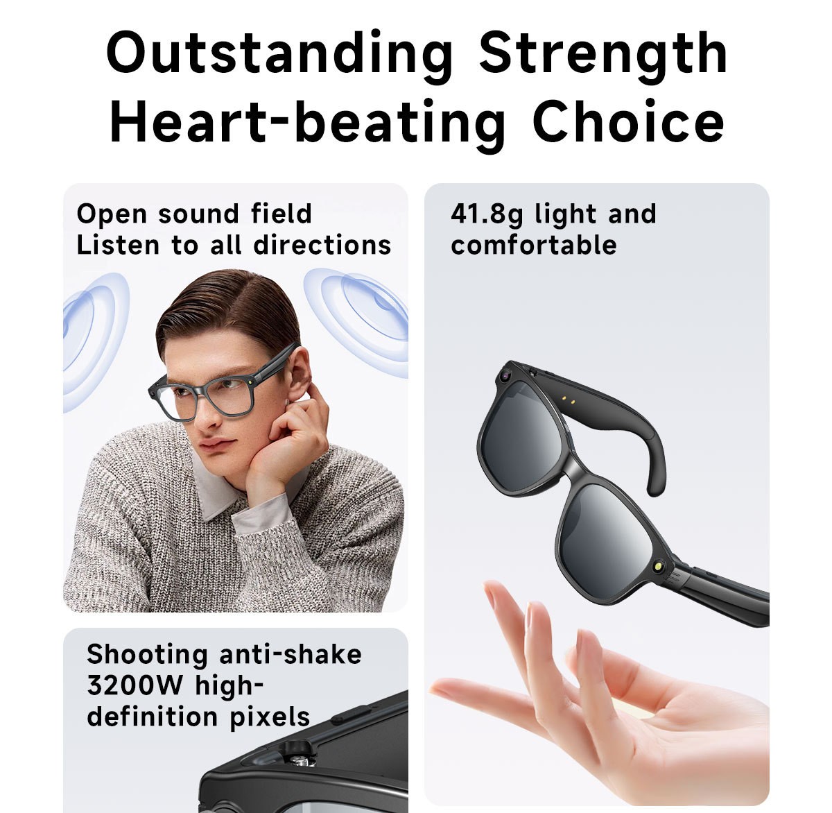 L801 AI Smart Glasses Camera/8 Million Pixels/Video Recording/AI Translation vhy