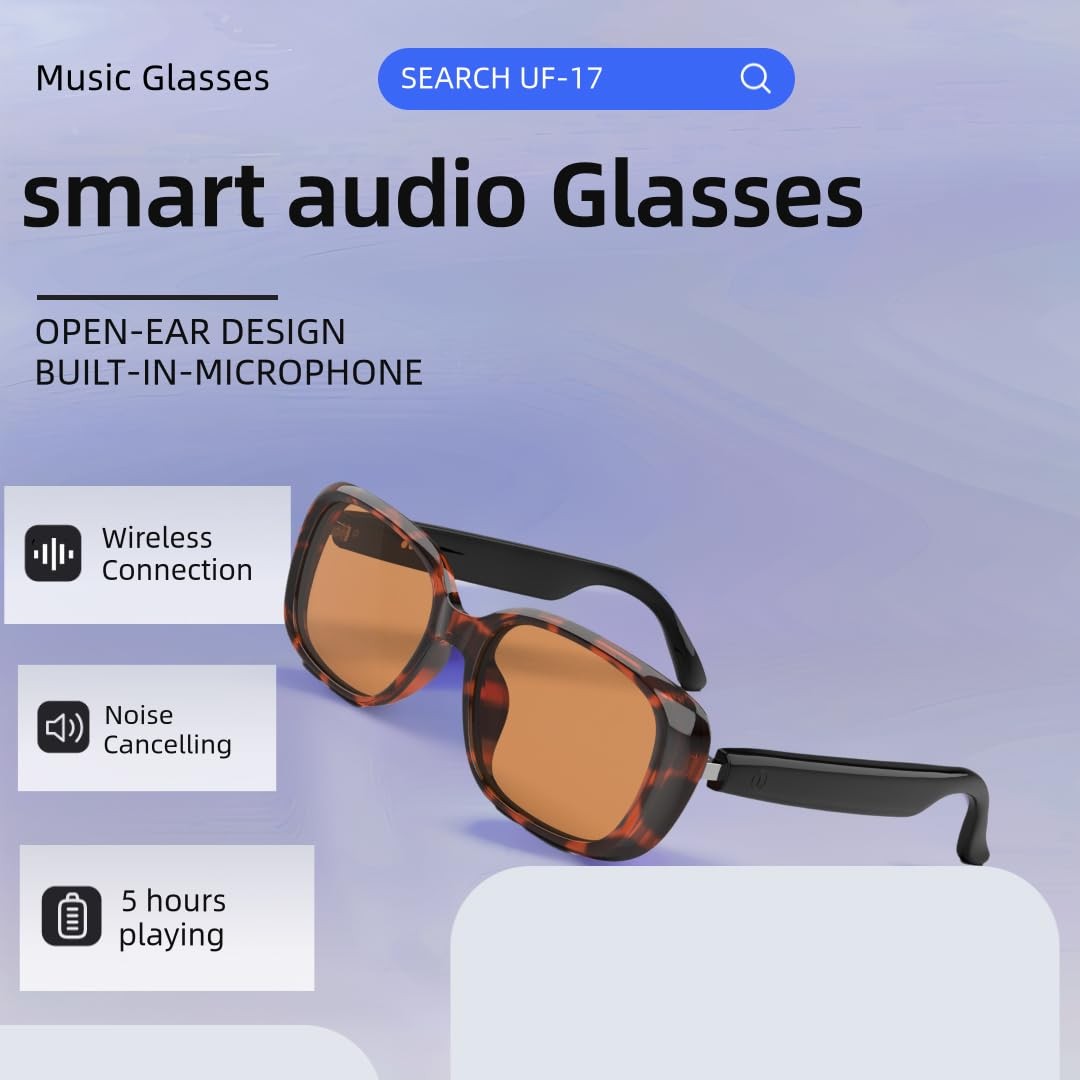 Smart Sunglasses Bluetooth Glasses, Audio glasses With Speakers, Blue Light B…