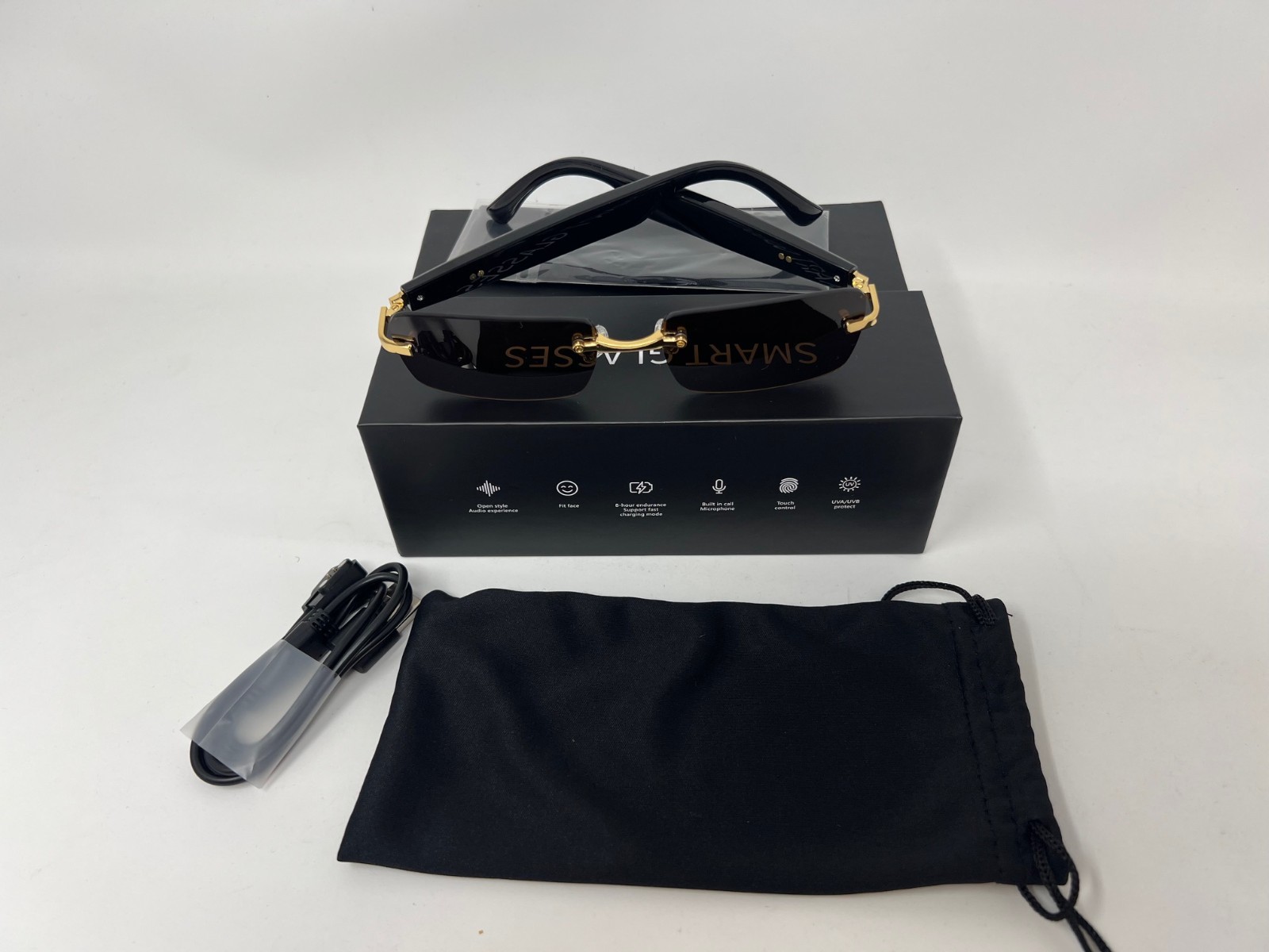 Smart Sunglasses, Bluetooth Audio Glasses Remote Photography-Tawny color