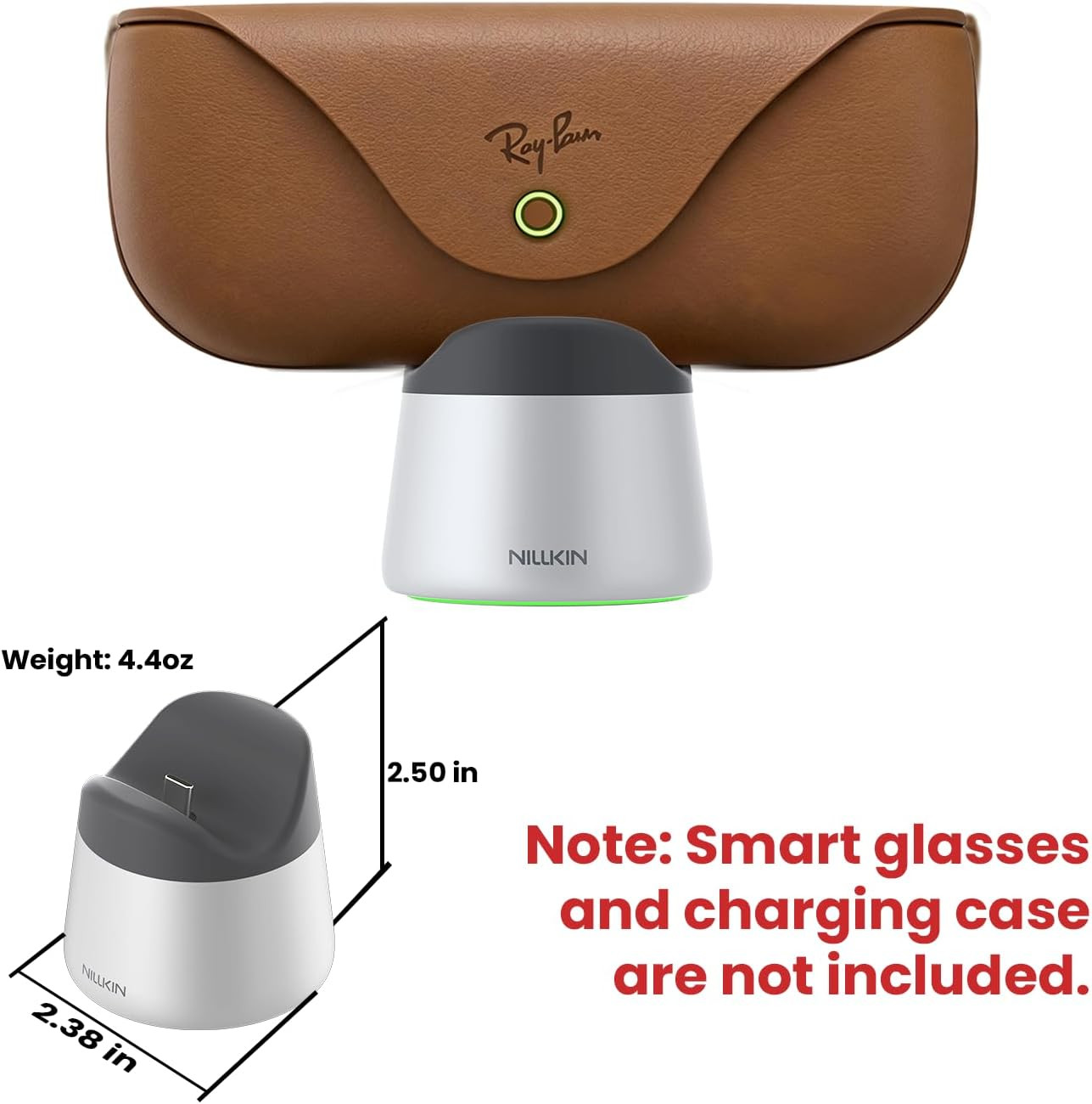 Nillkin RayDock Aluminum Charging Stand for Ray-Ban Meta Smart Glasses Case (Gen