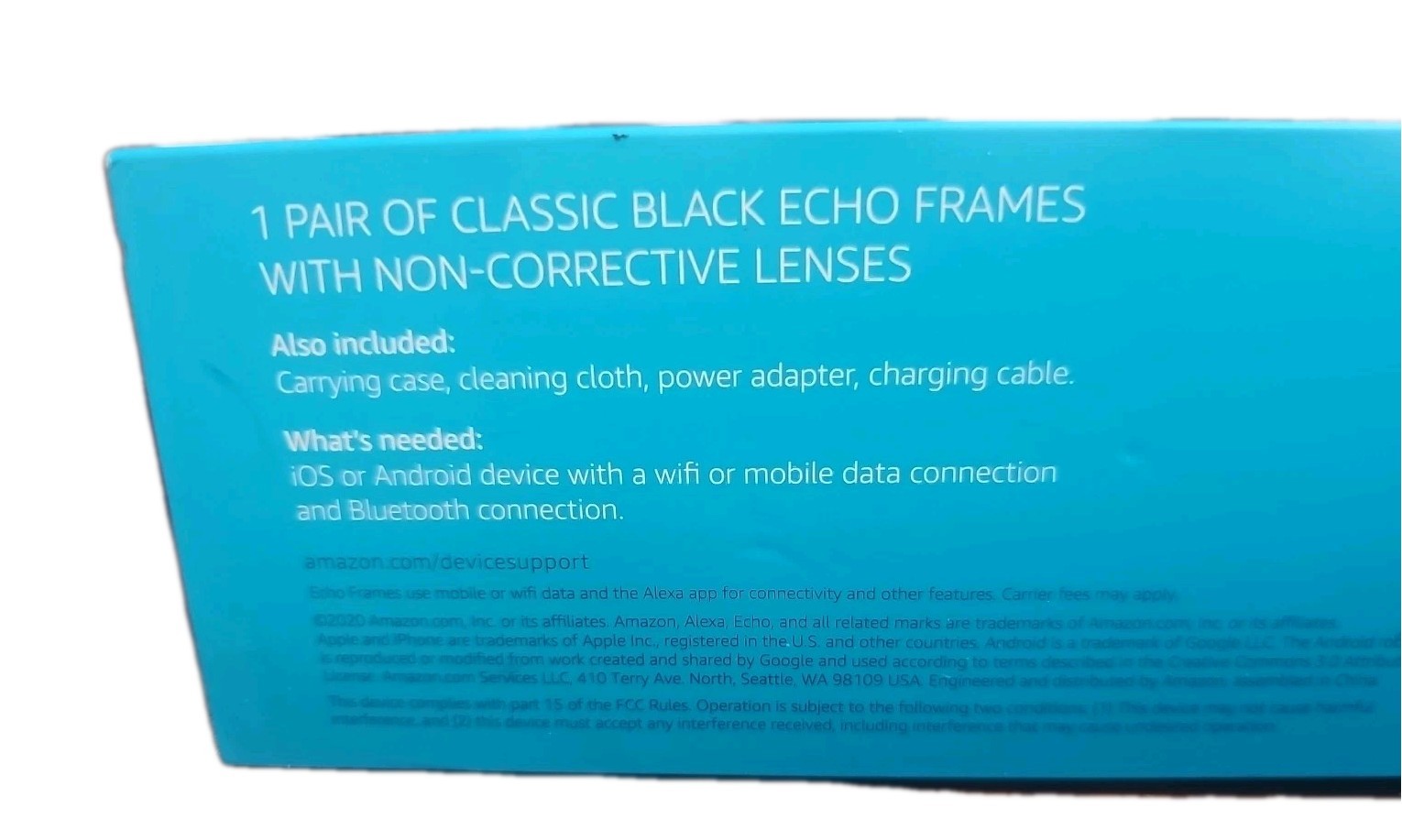 Amazon echo frames Smart glasses Z4NEU3- Classic Black- (DOES NOT CHARGE)-NEW