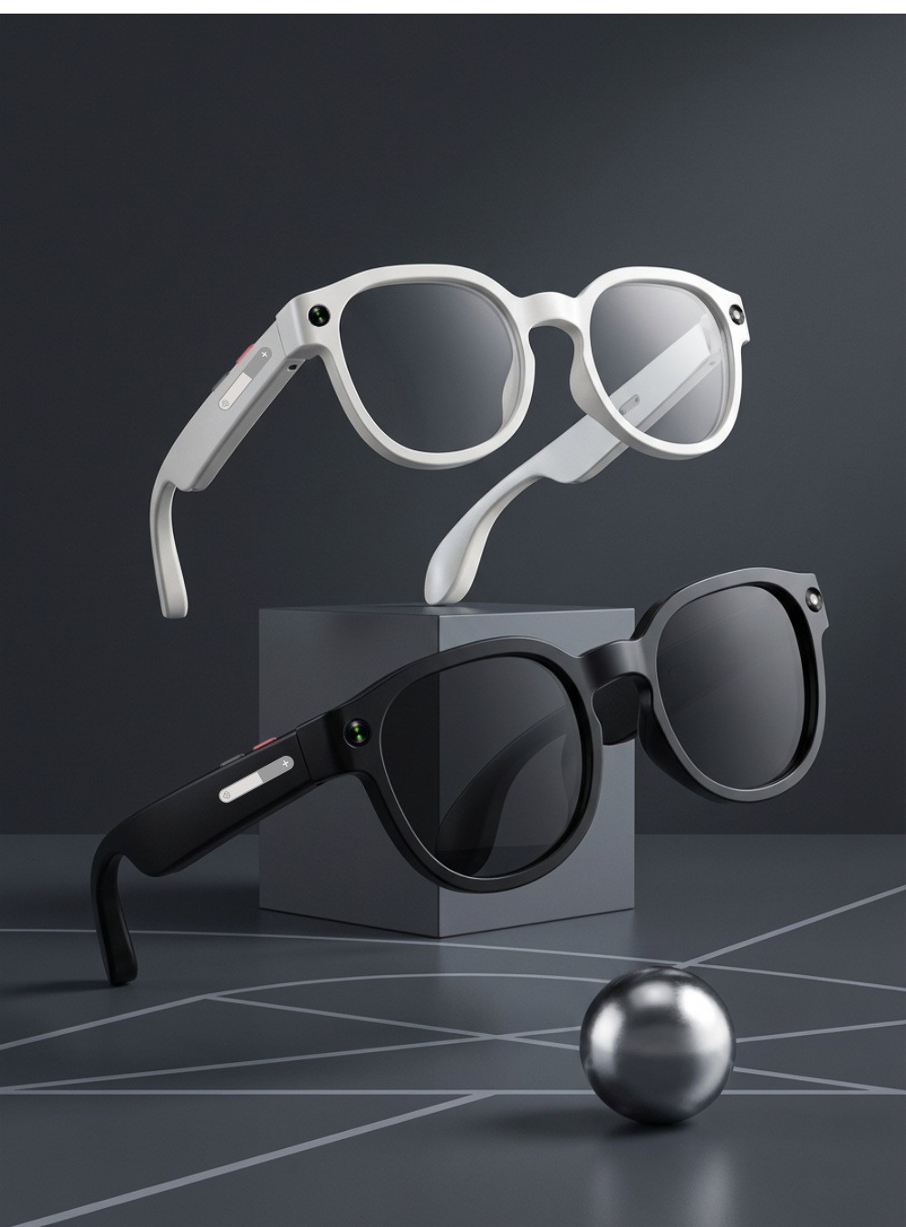 5MP AI Smart Glasses 3-in-1 Lens Real-time Translation Anti-shake Camera Video