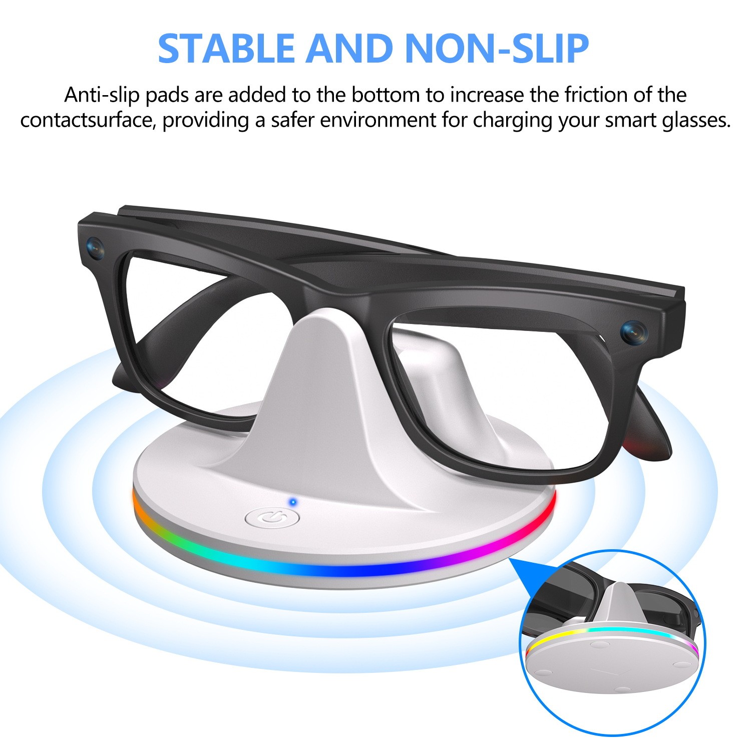 Suitable for Meta Ray-Ban Wayfarer Skyler AI Smart Glasses Charging Stand rgd