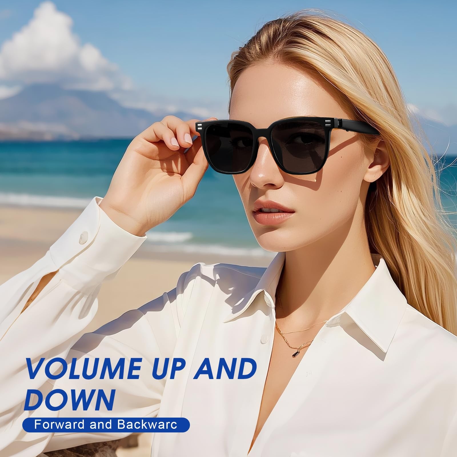 Smart Glasses, Photochromic Anti Blue Light Bluetooth Sunglasses, UV400 Prote…
