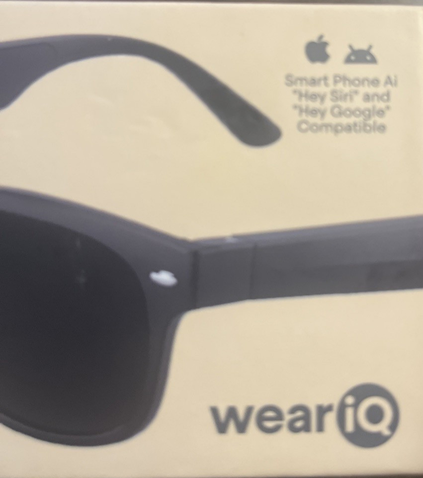 Wear iQ Wireless Smart Sunglass Bluetooth UV400 Polarized Lens Black Matte NIB