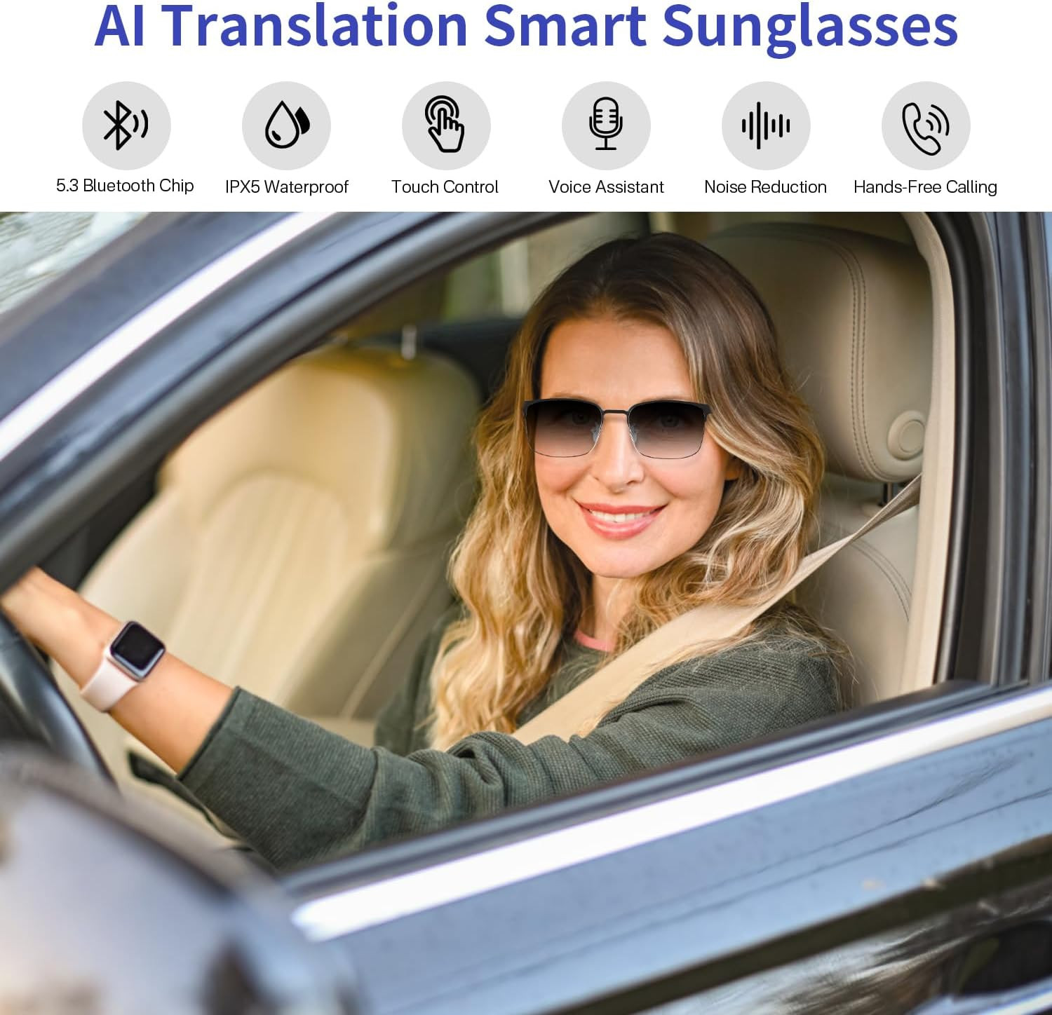 Al Smart Glasses for Men Women – Translation Bluetooth Glasses with 169 Language