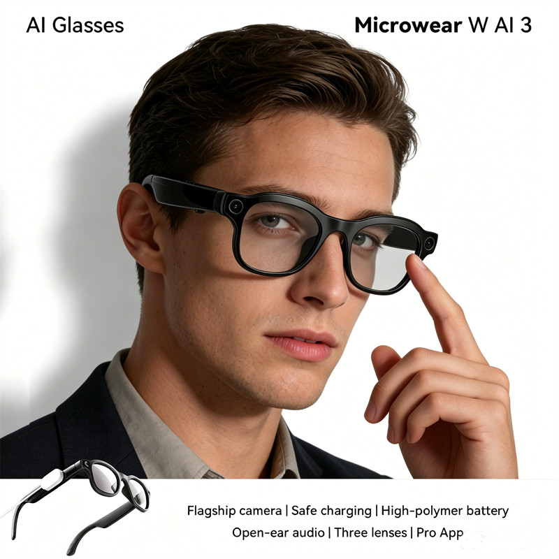 8MP AI Smart Glasses Bluetooth Calls Real-time Translation Music Voice Assistant