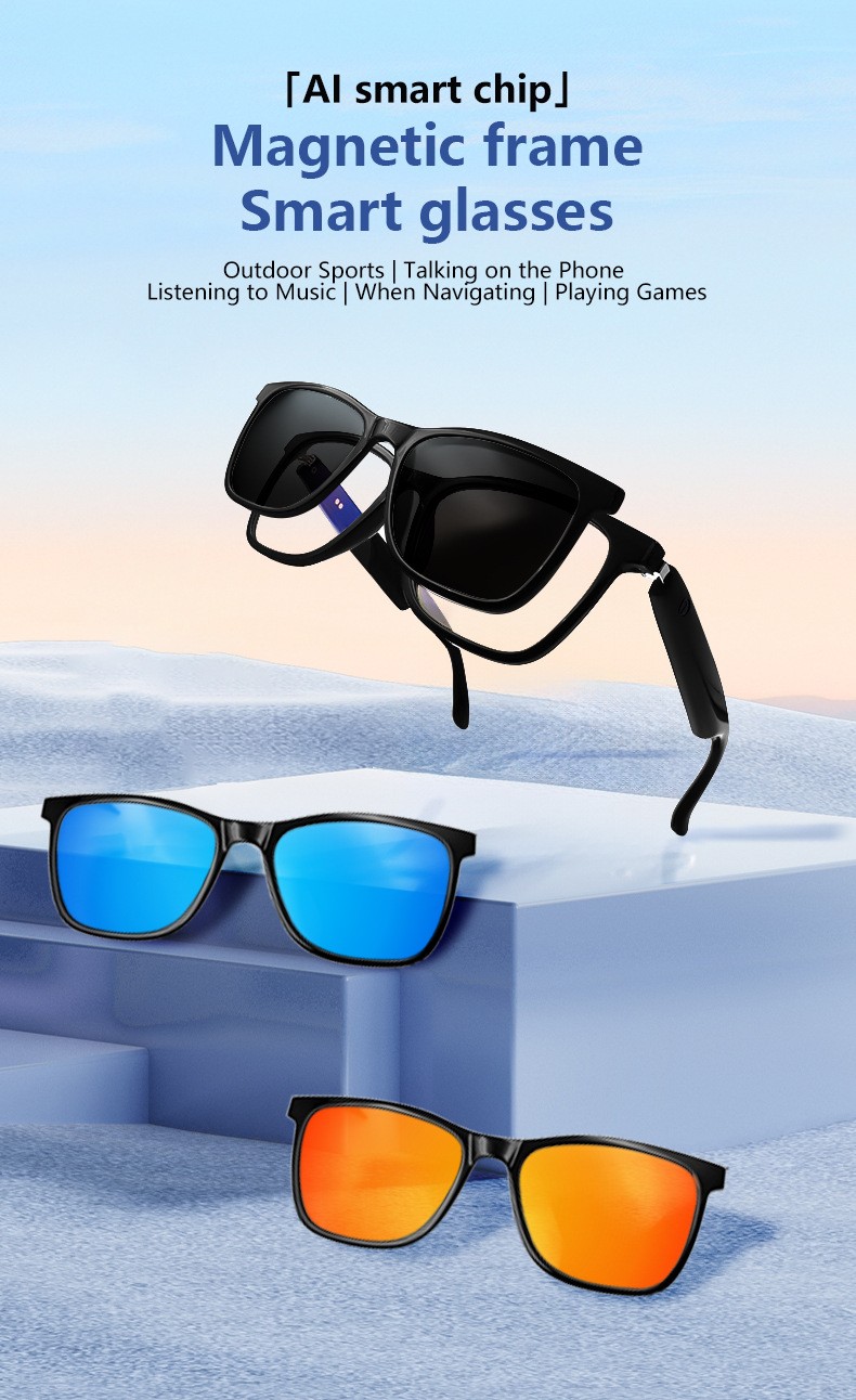 Smart Glasses Headset Wireless Bluetooth Sunglasses Outdoor Sport Music Call