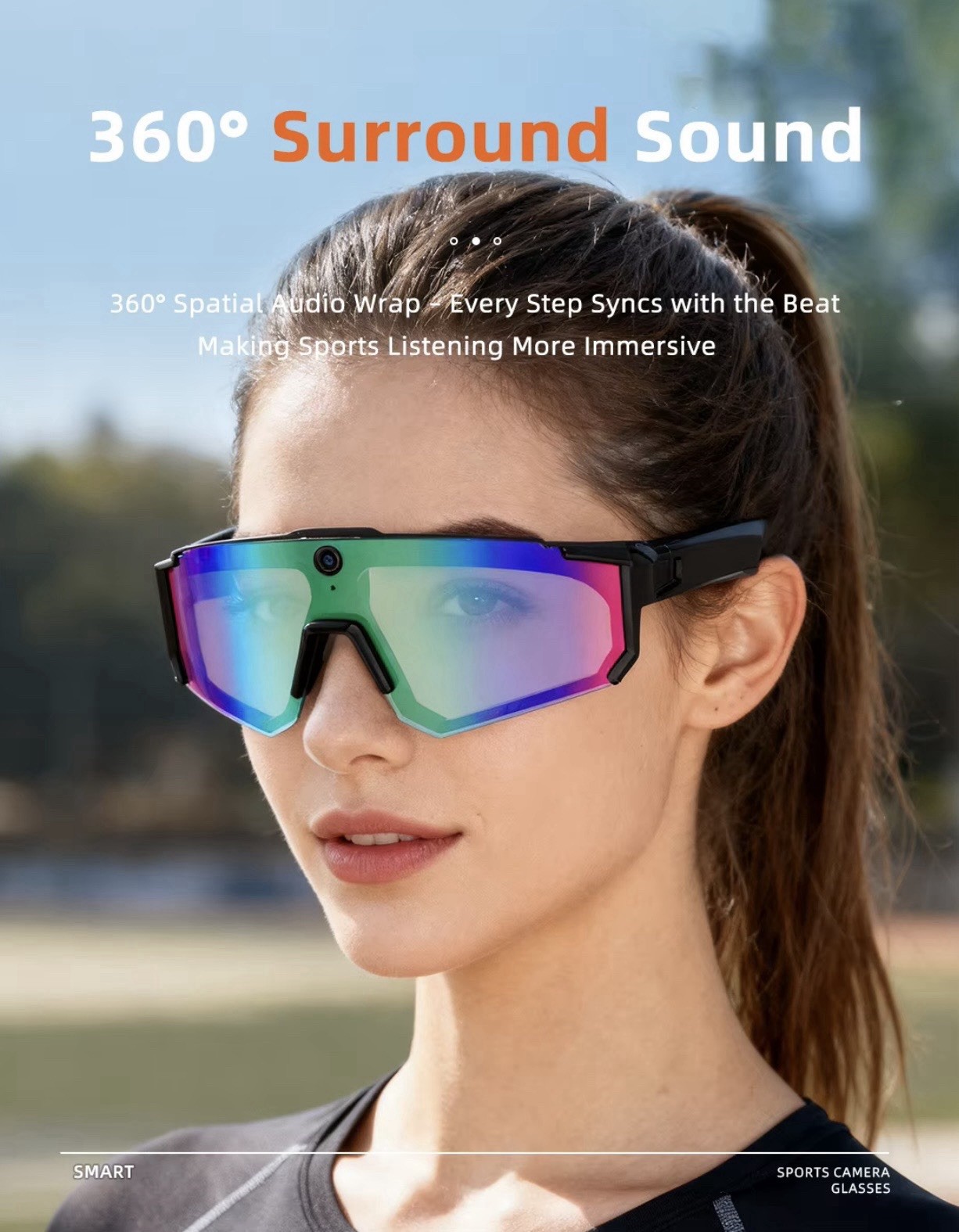AI Smart Glasses Camera 32MP 1080P IP54 Sports Camera Glasses Bluetooth 5.3