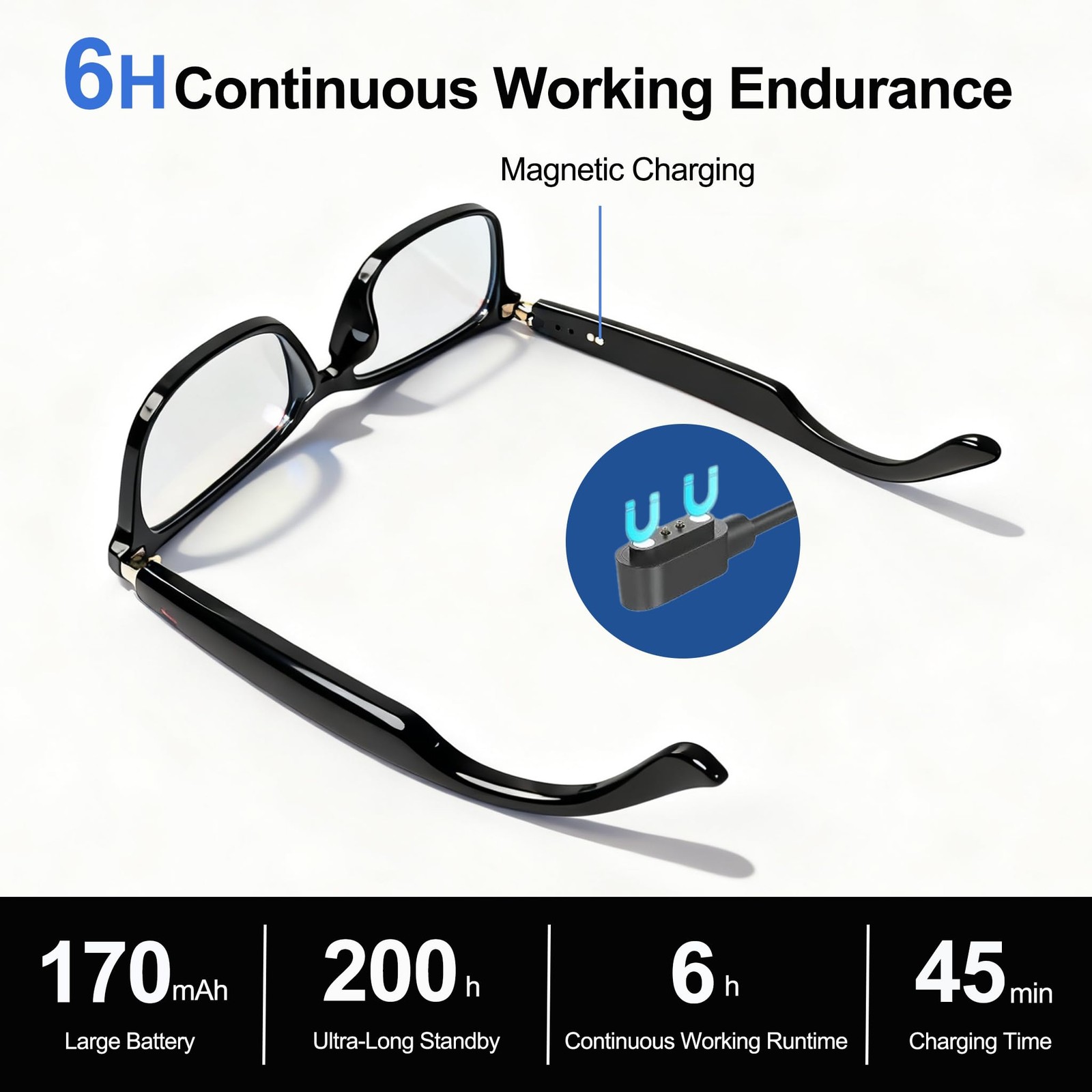 Lentes Bluetooth Inteligentes Traducción AI en Tiempo Real Traductor 140 Idiomas
