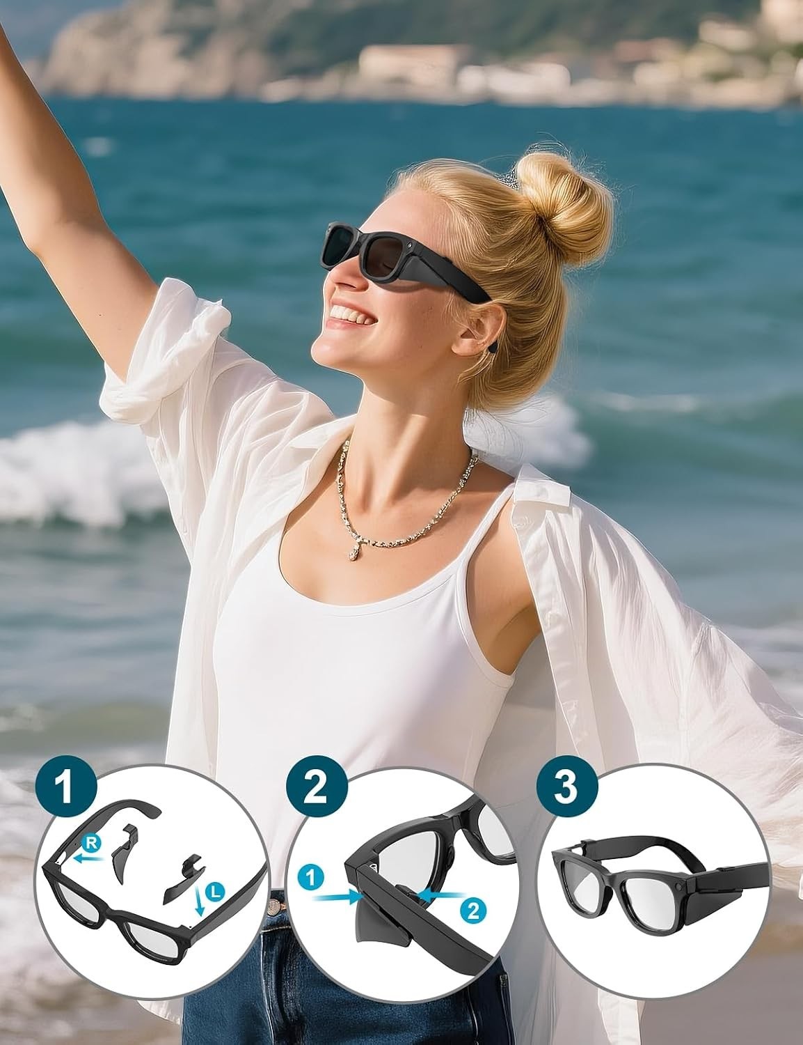 Glasses Side Shields Compatible with Ray-Ban Meta Smart Glasses Accessories, Saf