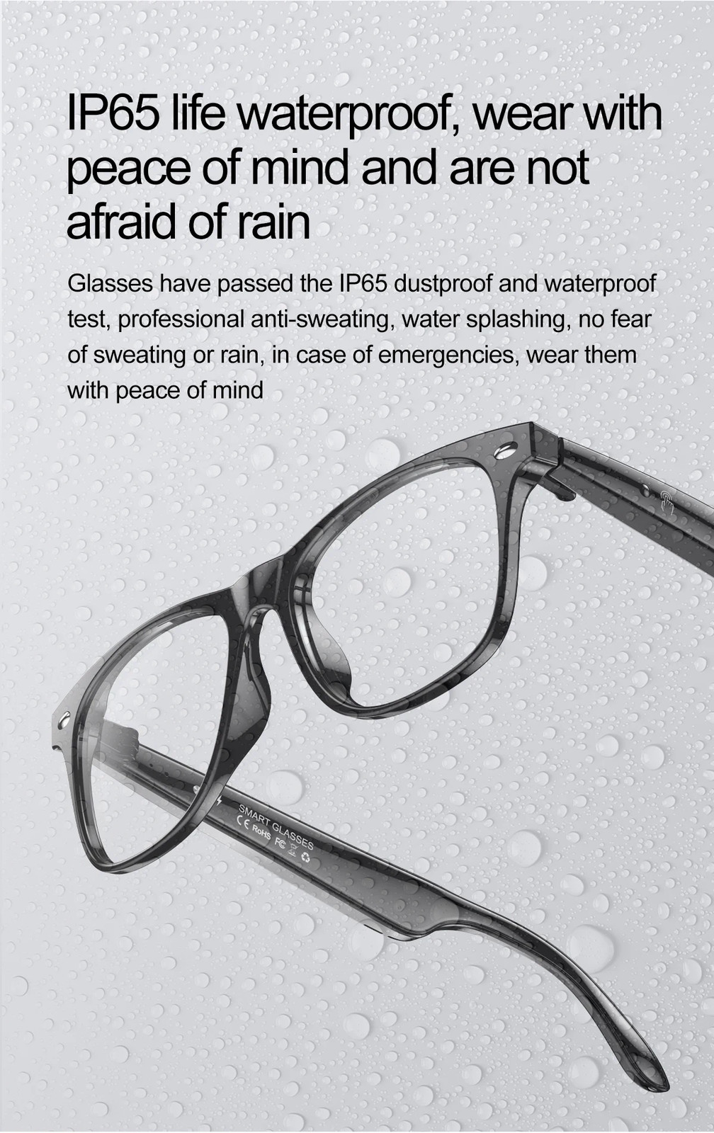 AI Translation Summer Smart Glasses Voice Assistant Sun Protection & Waterproof