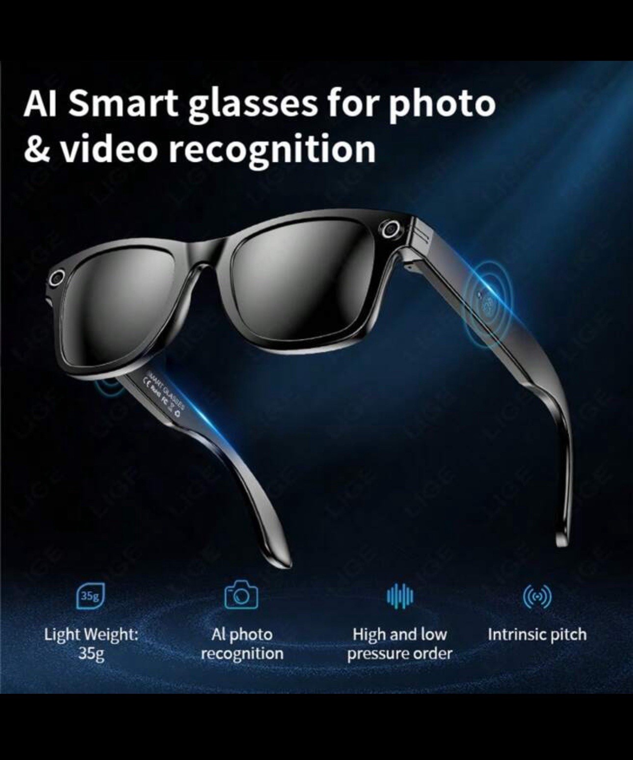 LIGE LIGE’s New Al Photography and Video Camera Fashion Smart Glasses with HD