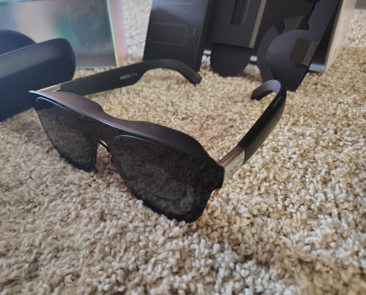 XREAL One AR Smart Glasses X111 w/ Box Case, USB-C Cable, Cleaning Cloth
