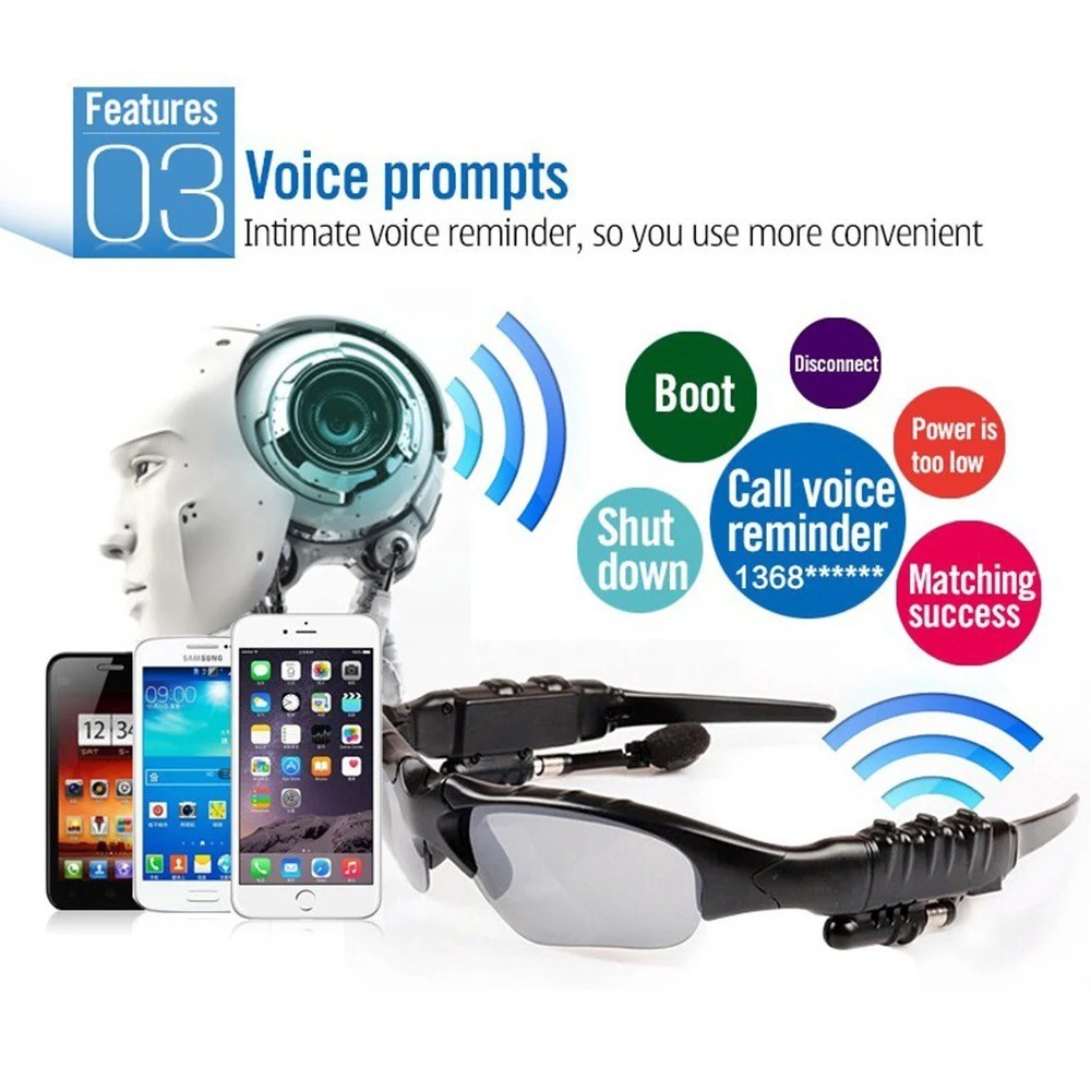 Smart Glasses Bluetooth Sunglasses Wireless Headphones Polarized UV Music Sport