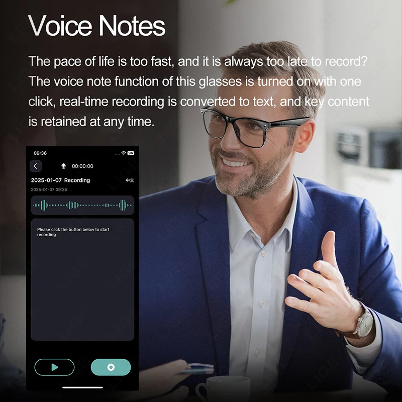 AI Translation Summer Smart Glasses Voice Assistant Sun Protection & Waterproof