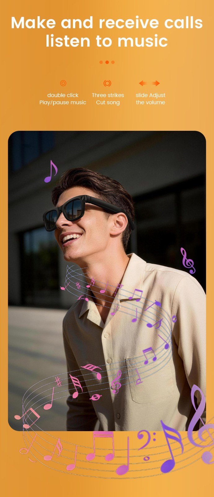 8MP AI Smart Glasses Call Navigation Photo Video Translation Meeting Record