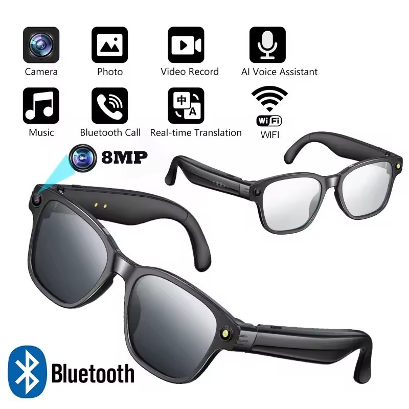 Smart Glasses With 8M HD camera 1200P anti-shake HD video M01Pro