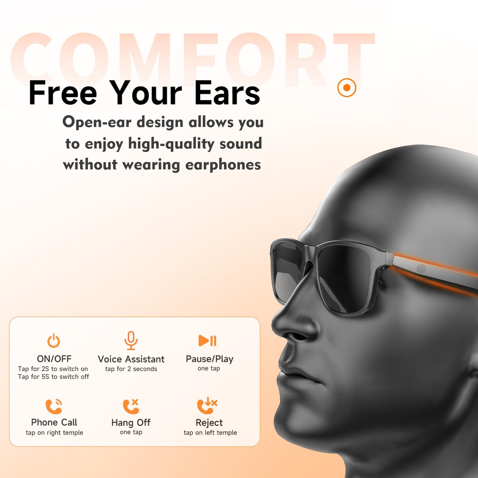 Lentes Inteligentes Gafas De Sol Polarizados Con Audio Bluetooth Auriculares