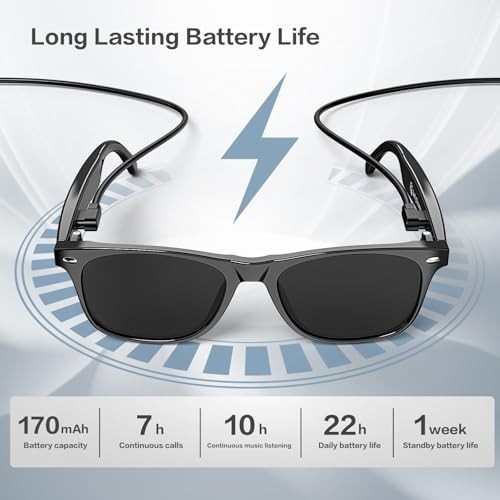 AI Smart Glasses for Men & Women, Real-Time Translation 164 Languages, 50H Batte