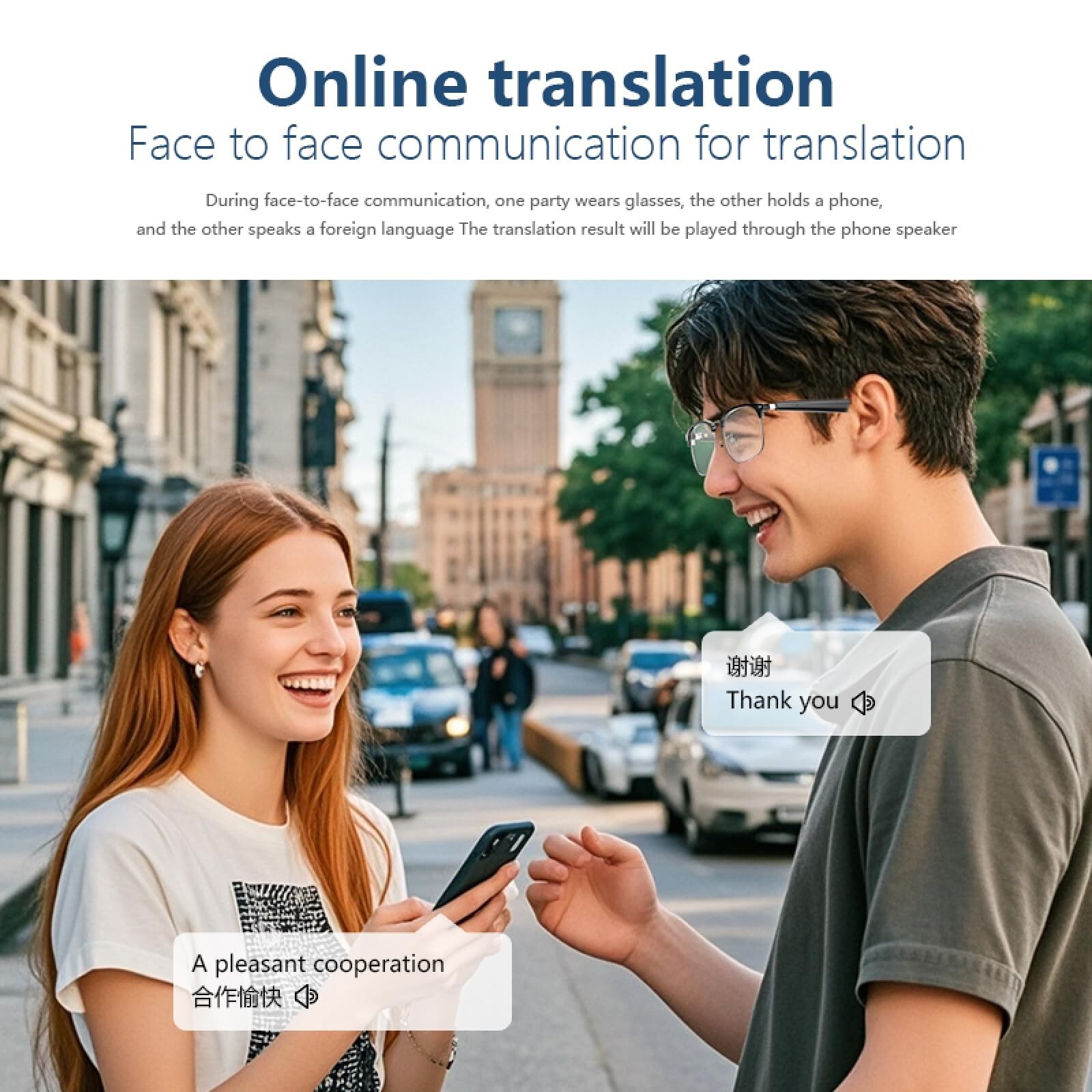 AI Translation Smart Glasses with Over 144 Languages Real-Time Translation