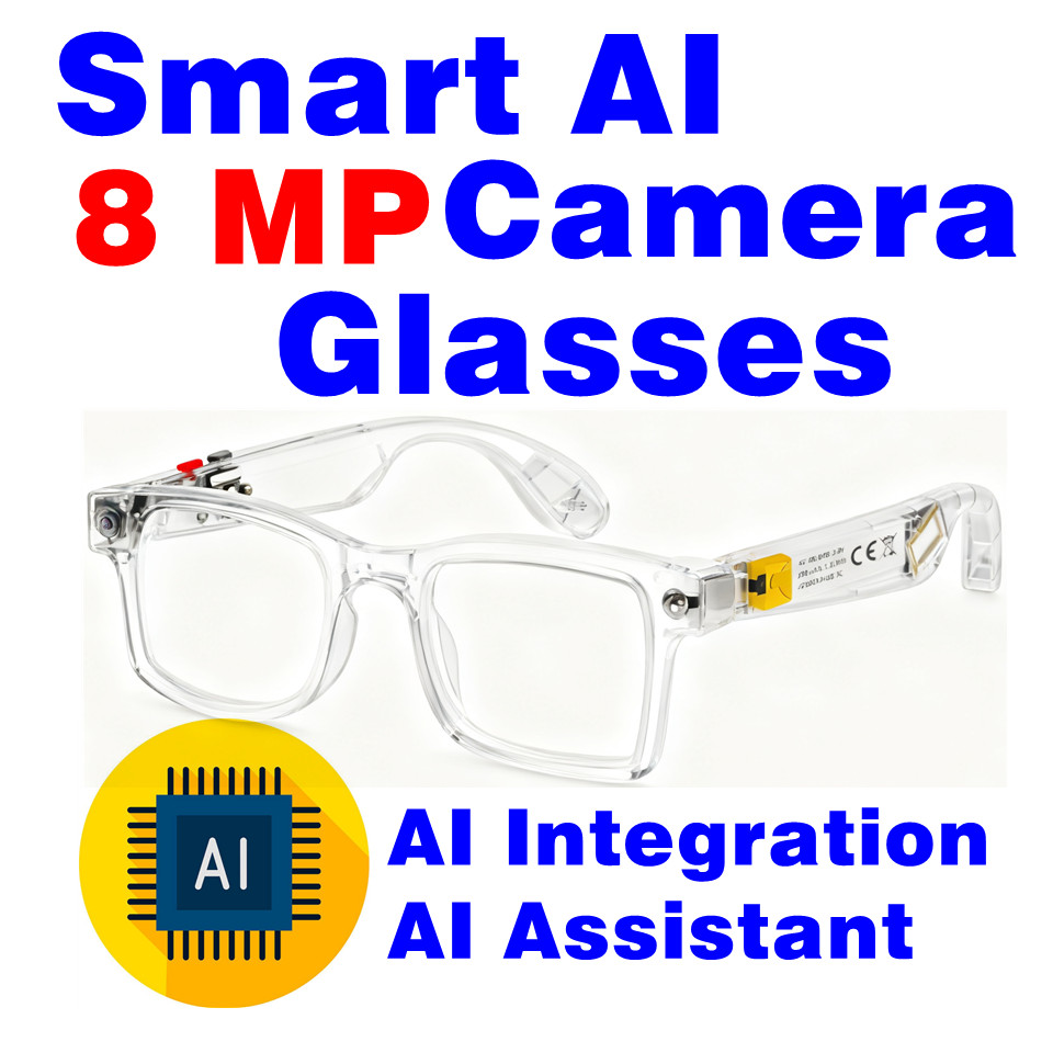 4K HD Smart Glasses – 8MP Camera, AI Voice Control & Bluetooth Calls