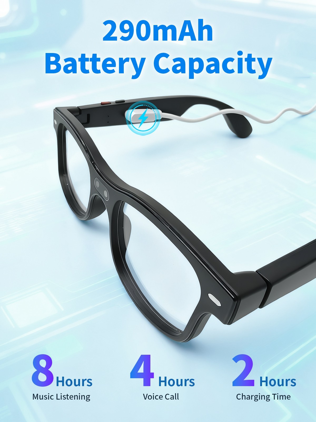 AI Smart Glasses with Camera&Video Bluetooth Translation Glasses for Work Sport