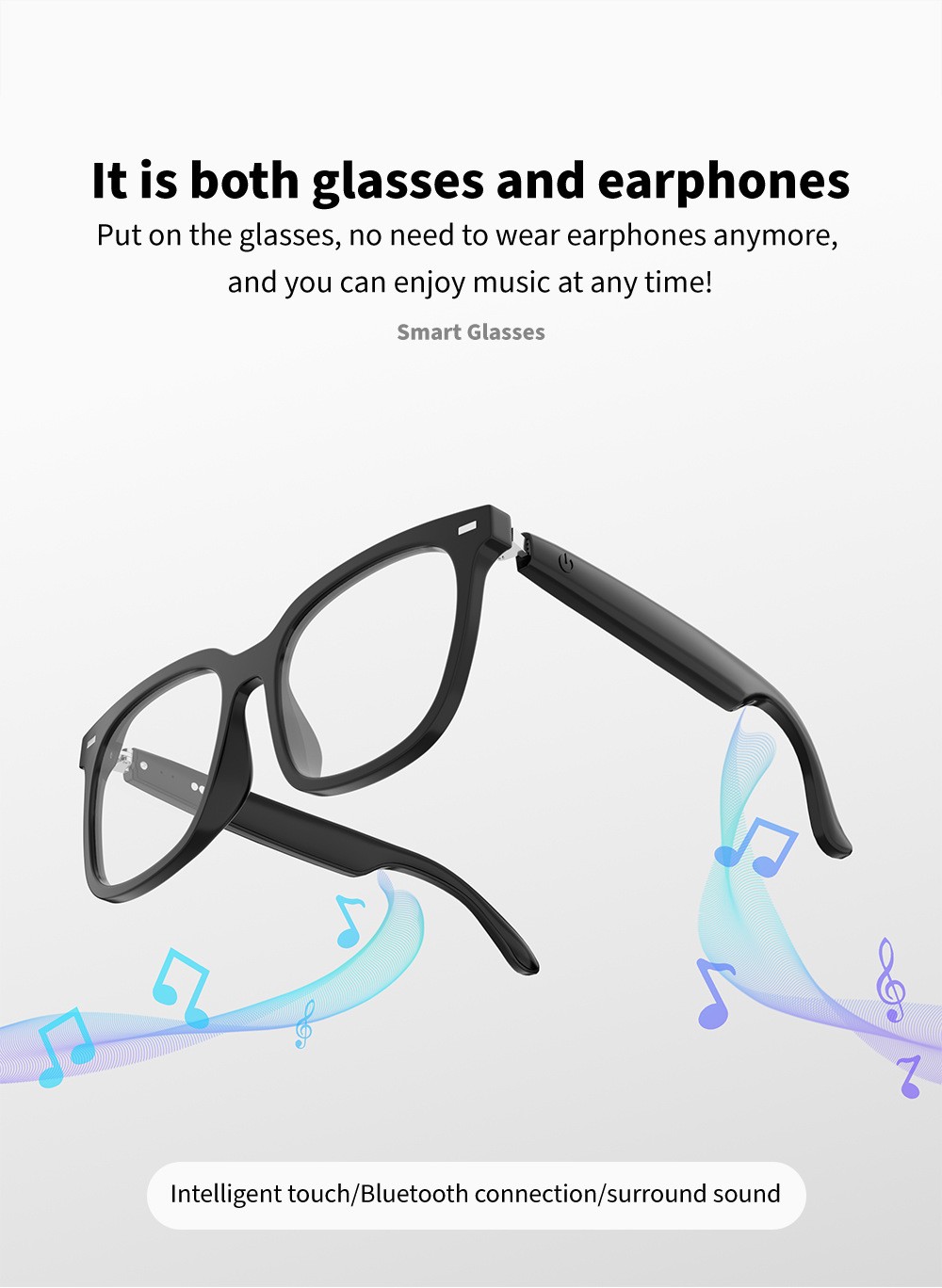 Bluetooth Smart Glasses Photochromic Lens Wireless Audio Call Headset Eyewear FB
