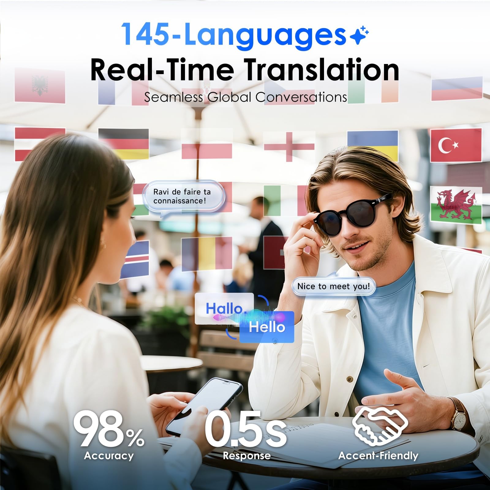 GetD 2026 New AI Glasses for Men and Women, Smart Sunglasses Powered by ChatG…