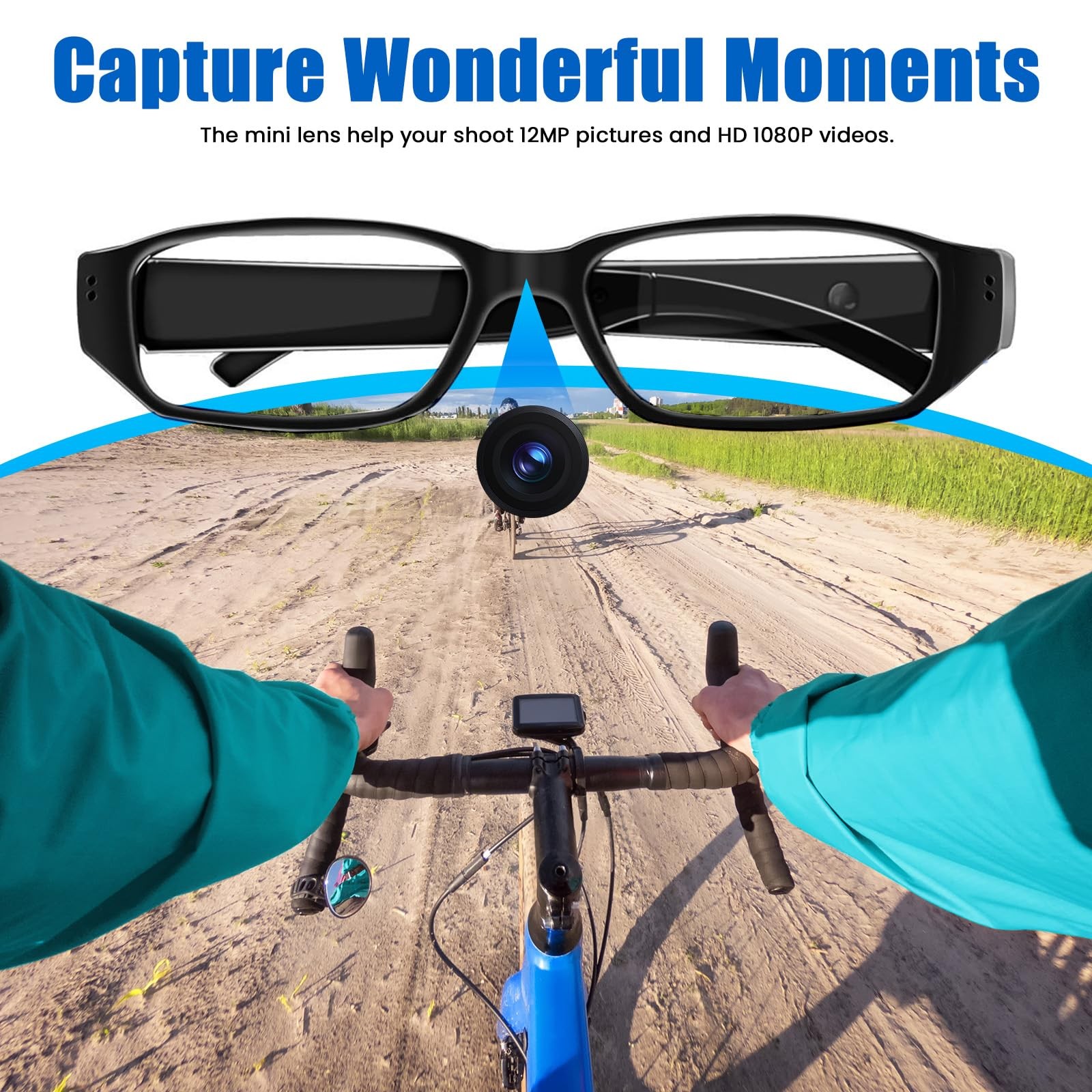 Glasses Video Glasses HD with 64GB Memory Card Recording Glasses Smart Glasse…
