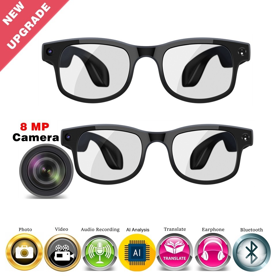 Glasses Smart AI Glasses with 8MP Camera 100+ Languages Live Translation