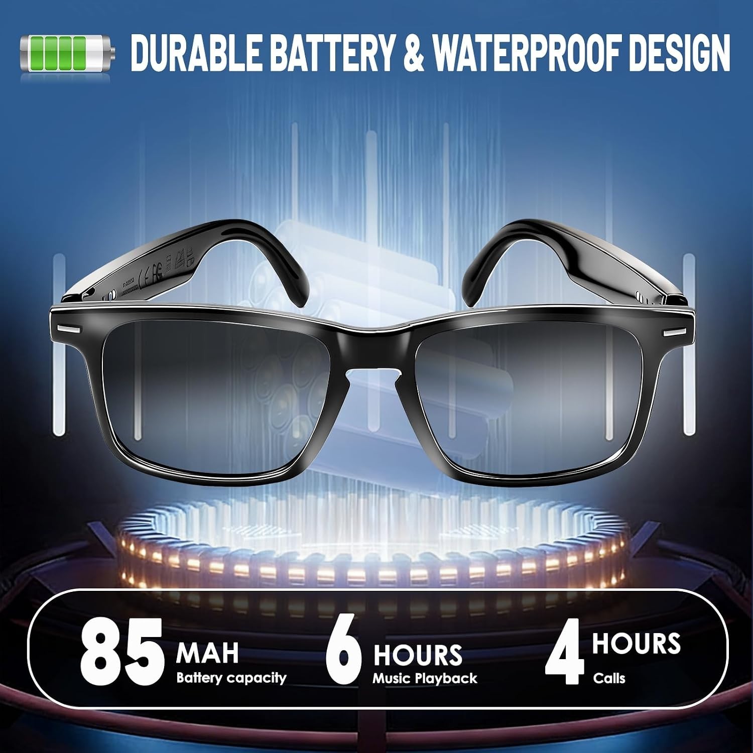 Bluetooth Smart Glasses with Meeting Assistant & UV Protection | ChatGPT Powered