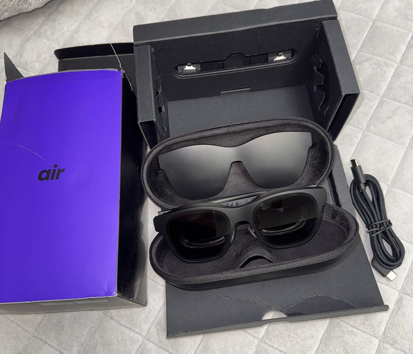XREAL Air NR-7100RGL Black USB-C Bluetooth Rectangular AR Smart Glasses