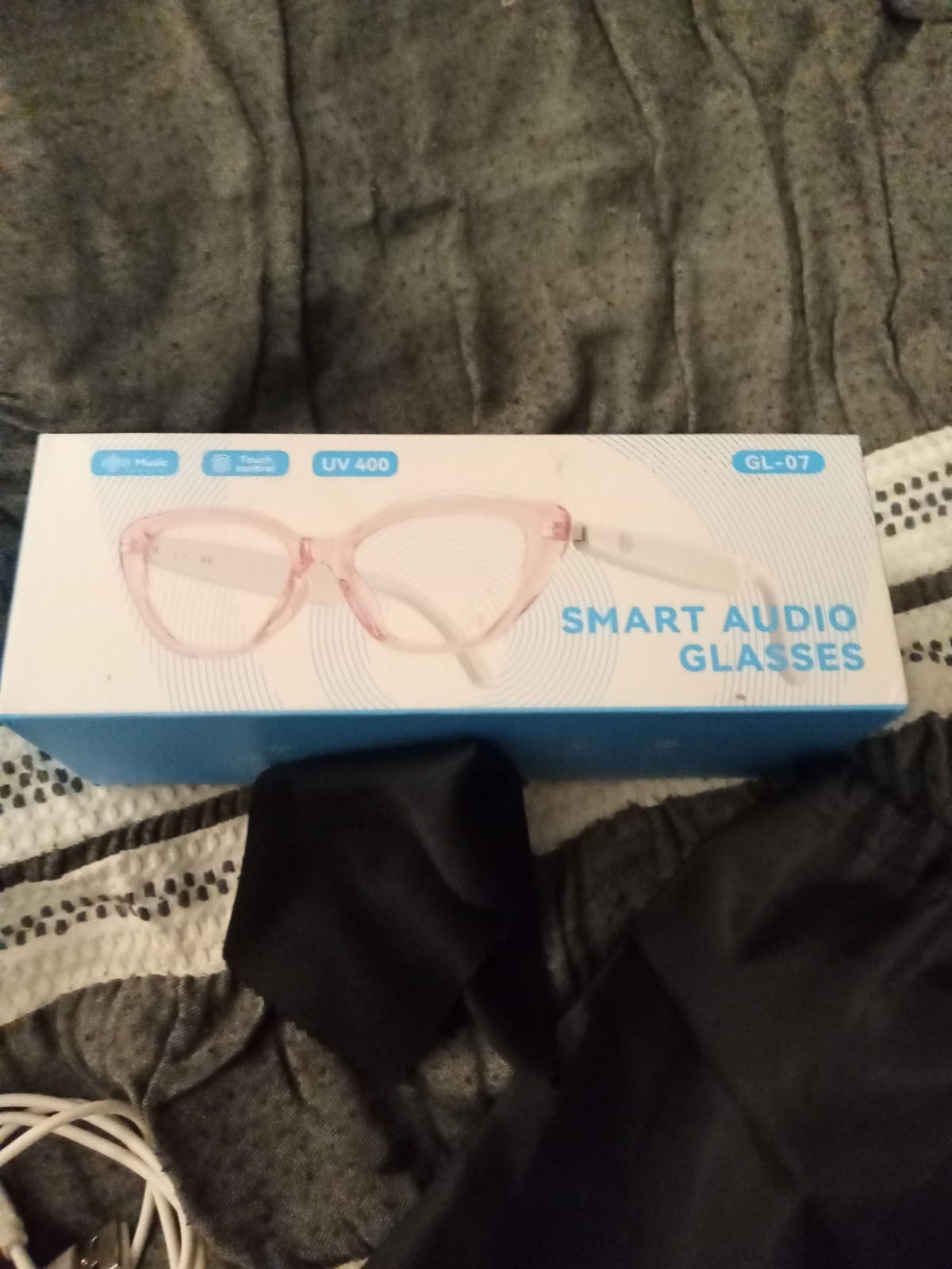 Wireless Smart Audio Glasses XG89 w/ USB Cable, Cleaning Cloth & Manual