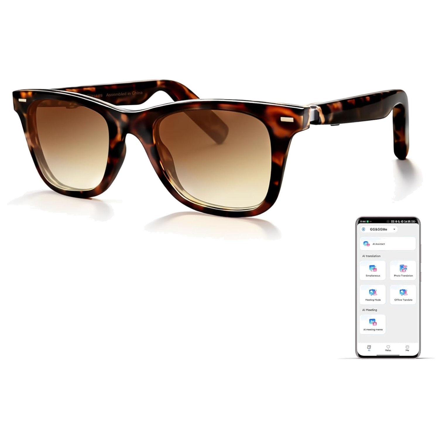 AI Assistant Glasses: Real-time Translation, Voice Recorder
