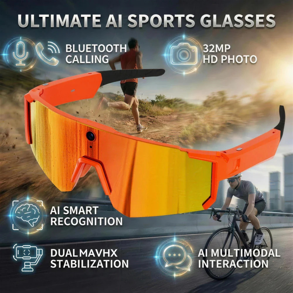 Al Smart Glasses Camera Bluetooth Open-Ear Audio | Oakley Meta Alternative.