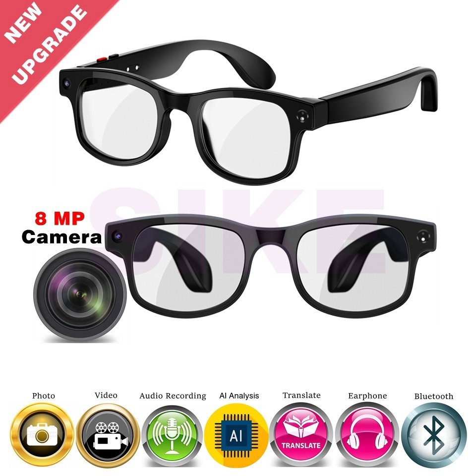 800W Camera AI Men Color Changing Smart Translation Waterproof Glasses