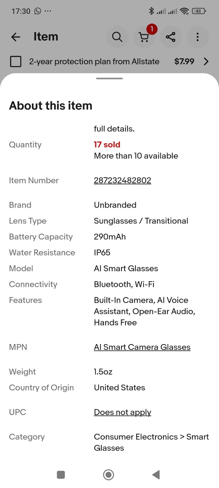 AI Smart Glasses 8MP Camera 4K HD Video Bluetooth Wi-Fi AI Smart Camera Glasses