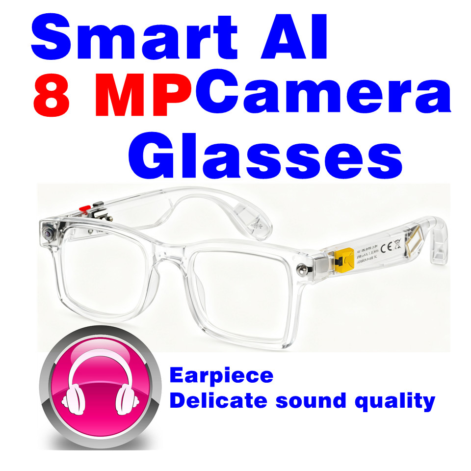 AI Camera Smart Glasses Photochromic Multifunction Bluetooth Call Voice Assis