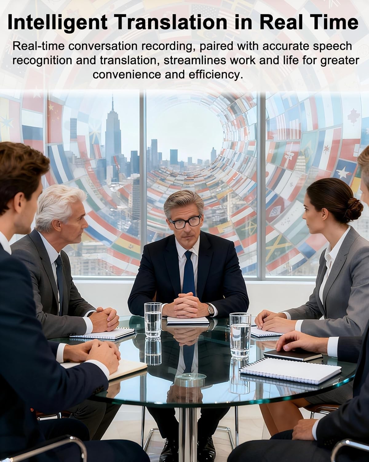 Hands-Free AI Powered Smart Glasses with Bluetooth Connectivity & 4K Recording
