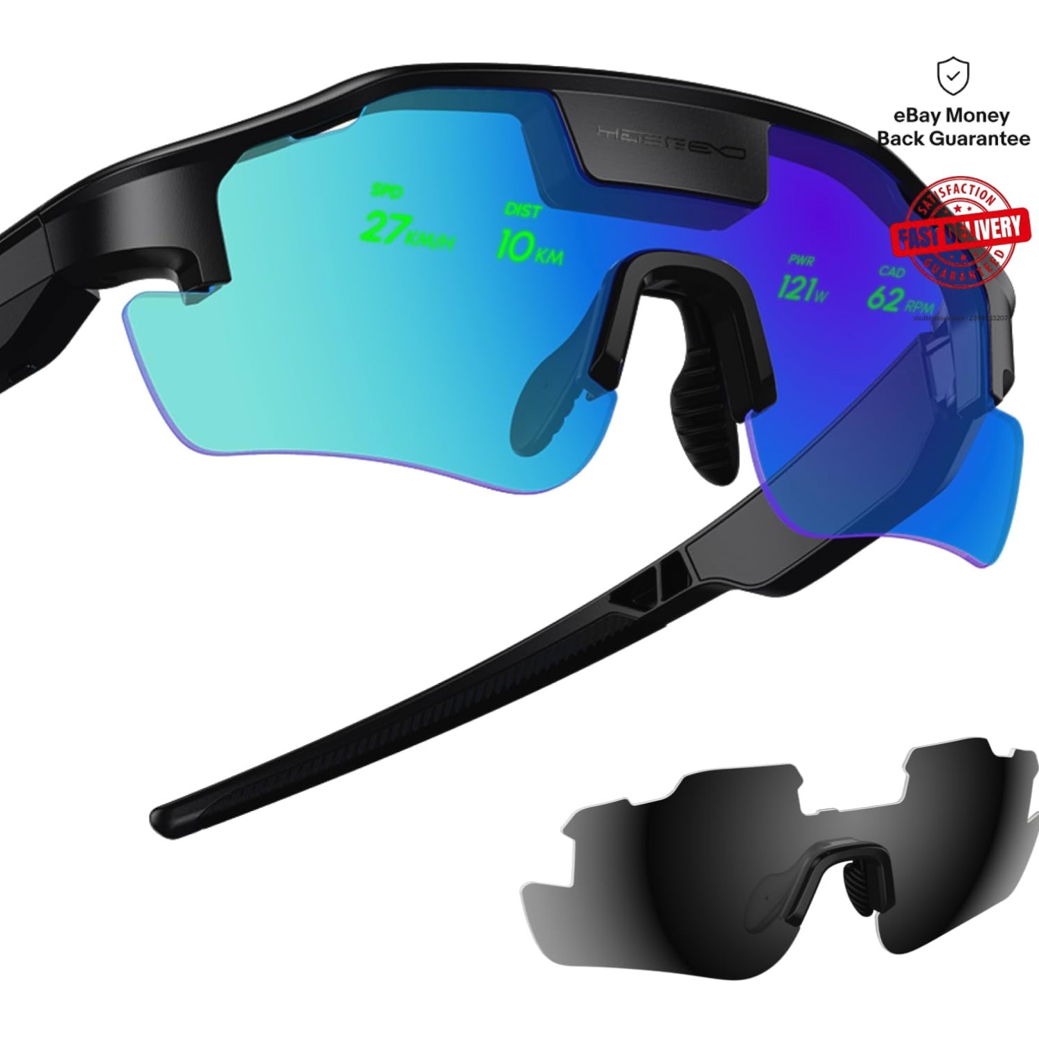 Proactive AI Sports Glasses with HUD Display – UV Protection and Smart Alerts