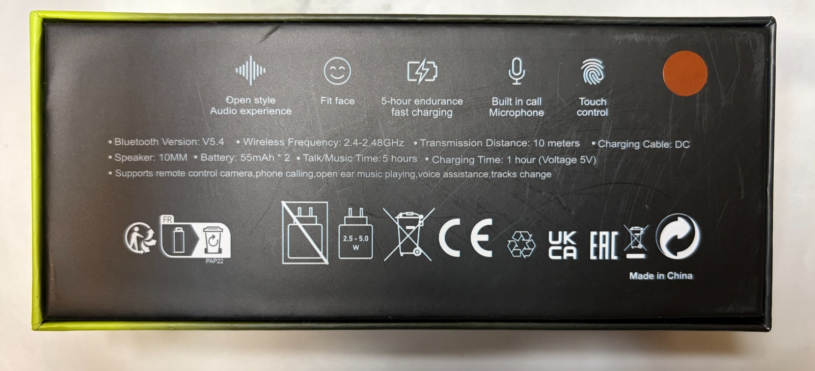 Open Ear Bluetooth Audio Sunglasses Smart Glasses Touch Control Mic NEW