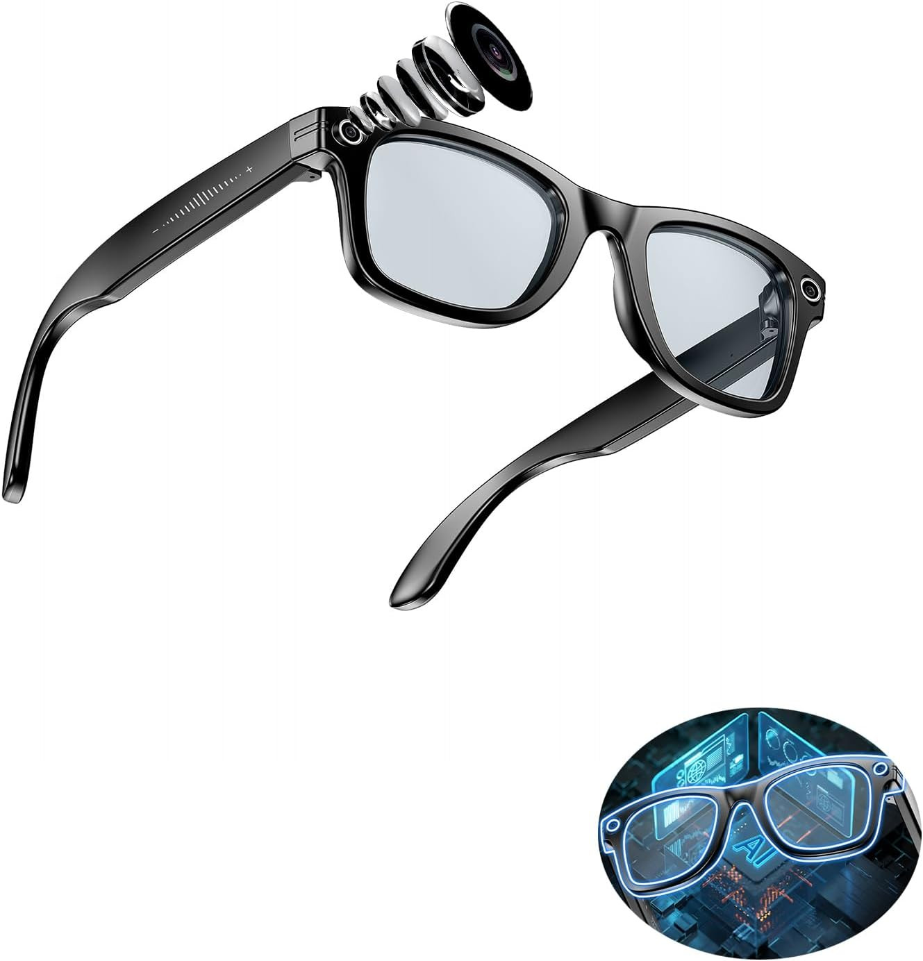 AI Smart Glasses with Camera, 8MP HD AI Smart Glasses, 1920P Video Recording Gla