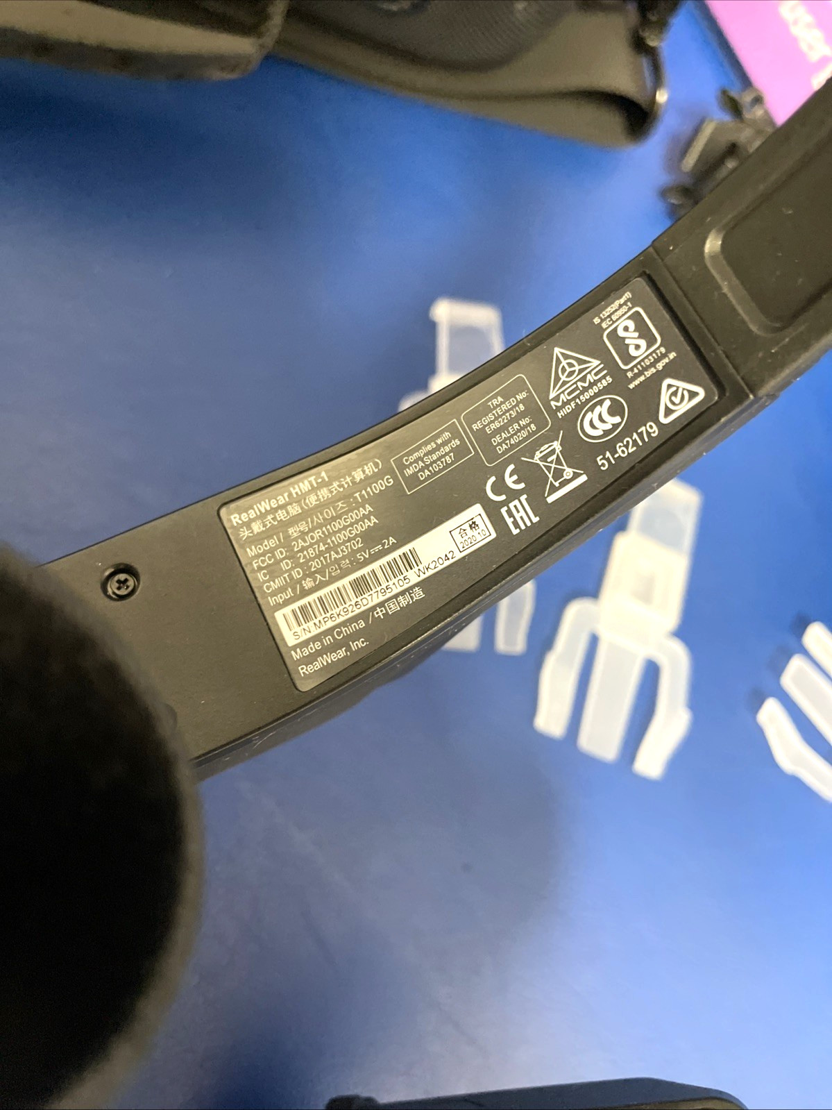 Realwear HMT-1 Hands-Free Head-Mounted Wearable Tablet Computer T1100G *WORKING*