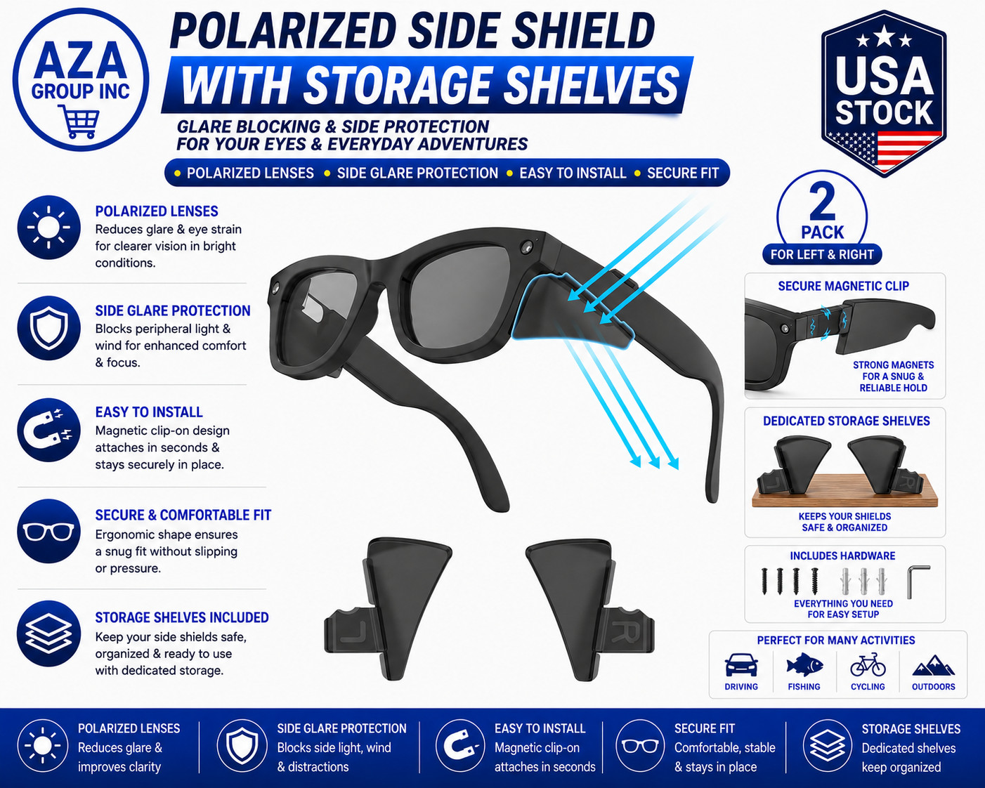 Glasses Side Shields Compatible with Ray-Ban Meta Smart Glasses Accessories, Saf