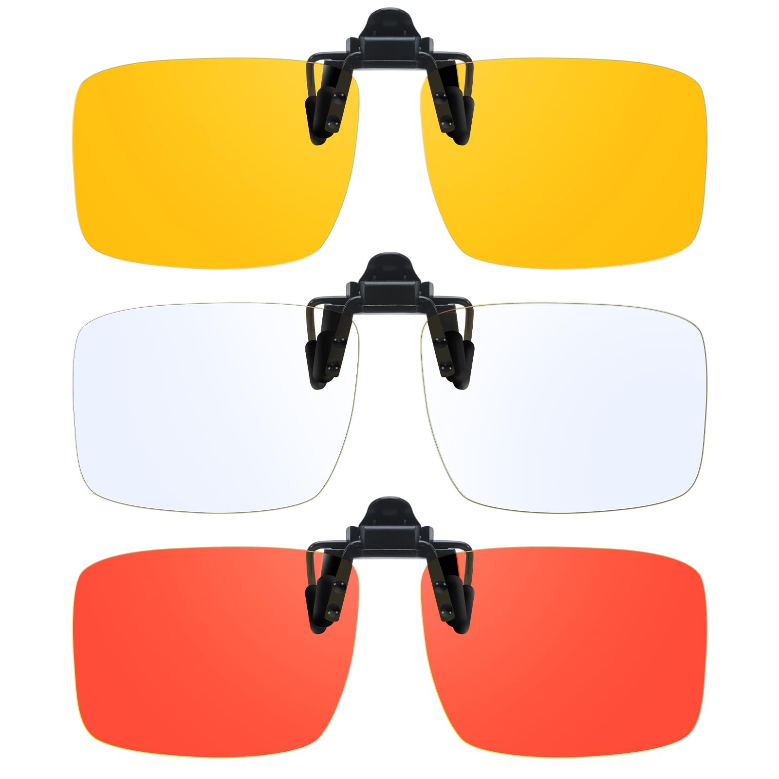 VIEWBETTER 3 Pack Clip On Blue Medium, A801 Orange + Yellow + Clear (3pcs)