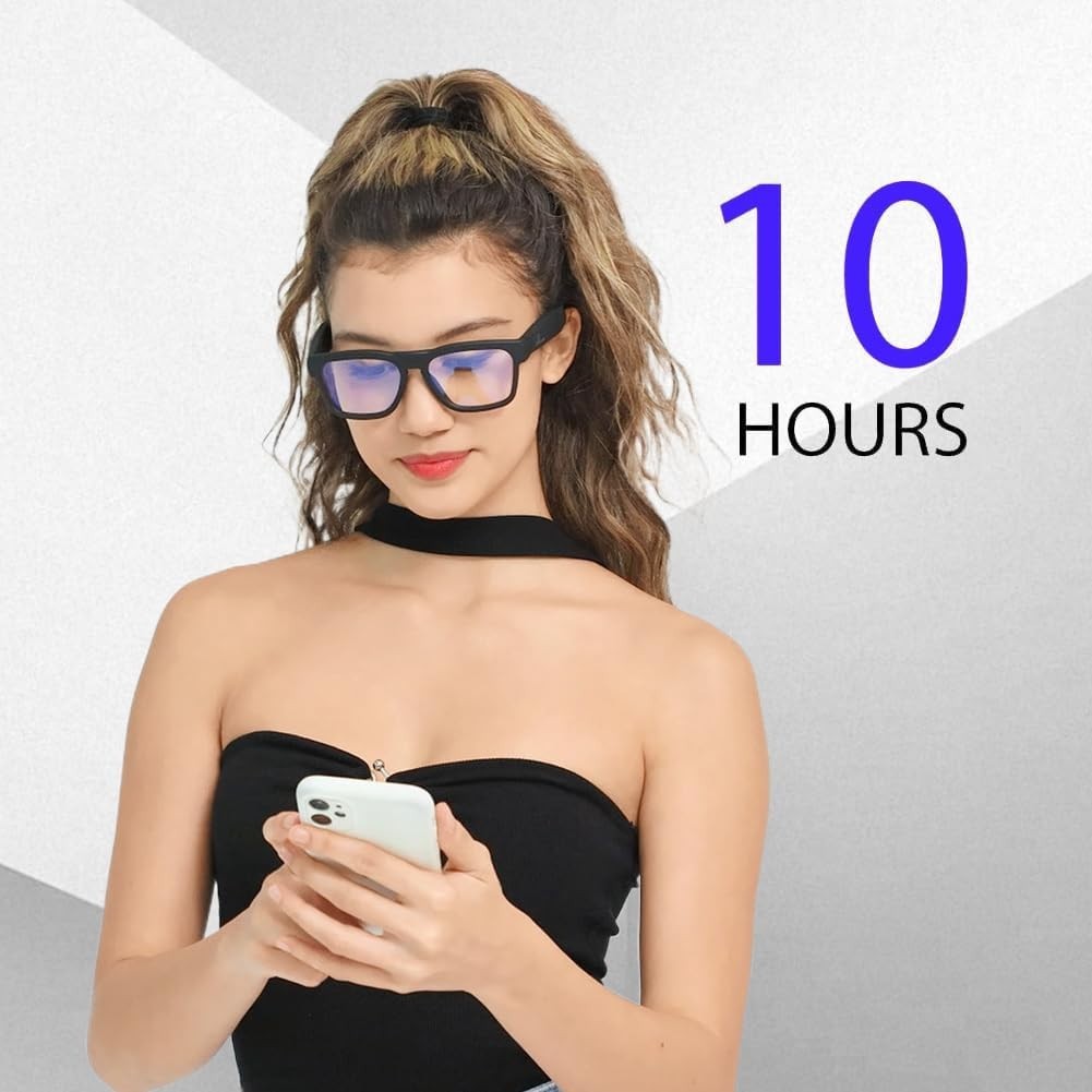 Bluetooth Audio Sunglasses Lightweight Open Ear Sport Glasses 10H Play UV Wat…