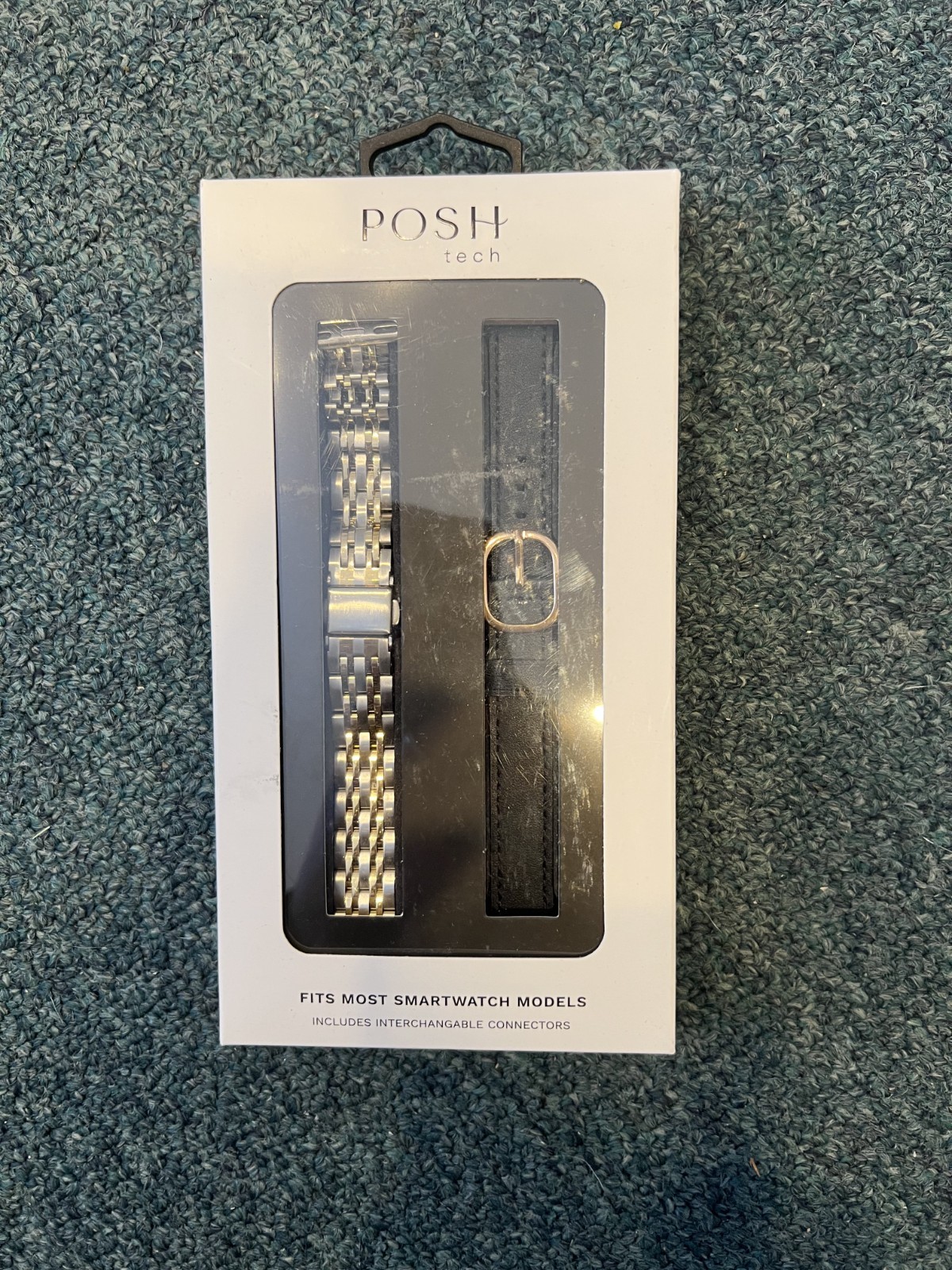 Posh Tech 2pk Smart Watch Band Set, Fit Apple Watch, Samsung Galaxy, Garmin 20mm