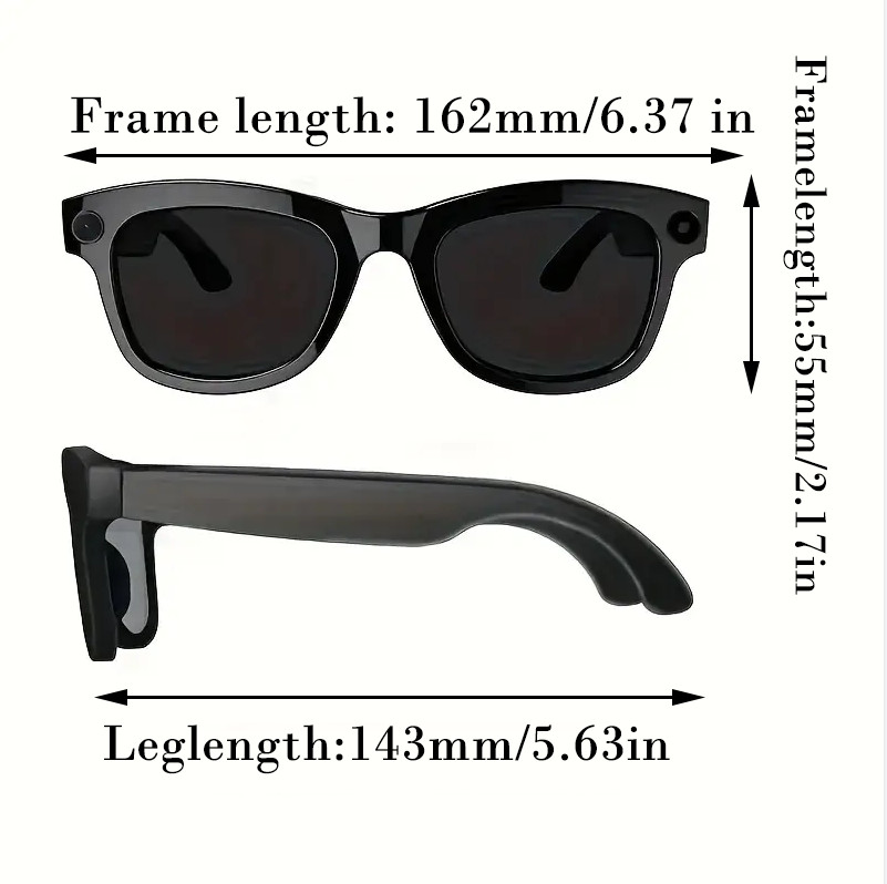 AI-powered smart music glasses with a camera, supporting 1080p HD video recordin